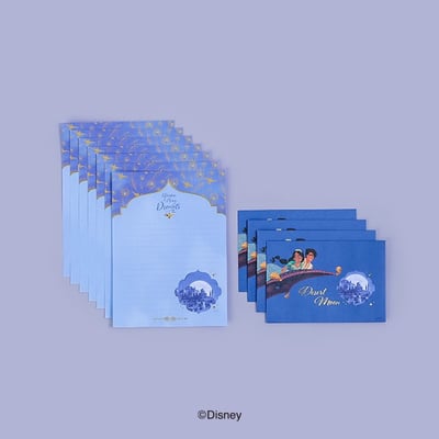 韓國大創 X 迪士尼聯名 公主系列 阿拉丁茉莉公主 信紙組2