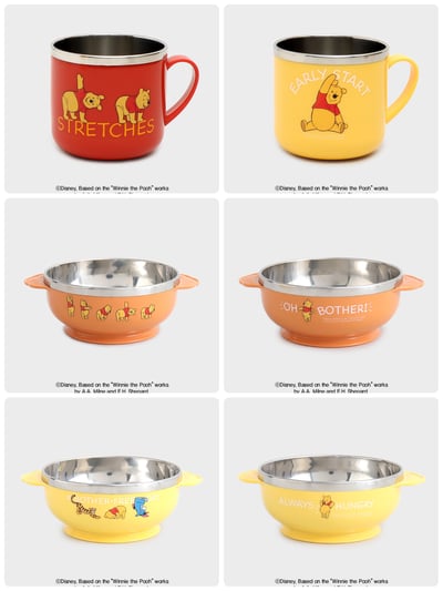 韓國大創 X 迪士尼聯名 小熊維尼家族 不鏽鋼杯/餐碗1