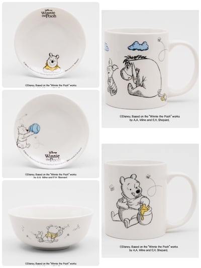 韓國大創 X 迪士尼聯名 小熊維尼家族 陶瓷餐碗/盤、馬克杯1