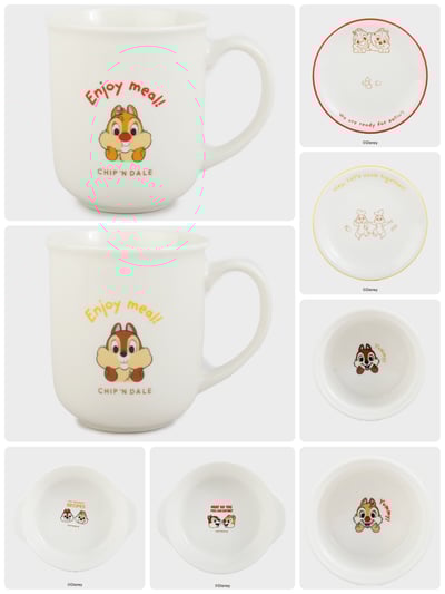 韓國大創 X 迪士尼聯名 奇奇蒂蒂家族 陶瓷餐碗/餐盤/馬克杯1