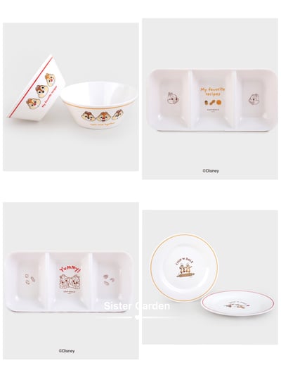 韓國大創 X 迪士尼聯名 奇奇蒂蒂家族 美耐皿餐碗/盤1
