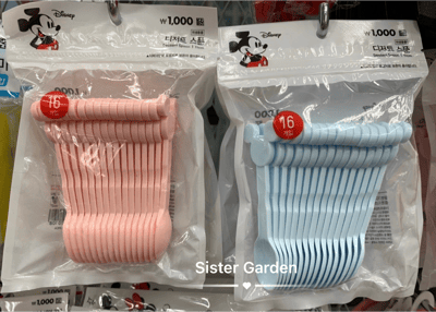 韓國大創 X 迪士尼聯名 米奇/米妮 造型 免洗塑膠小湯匙1