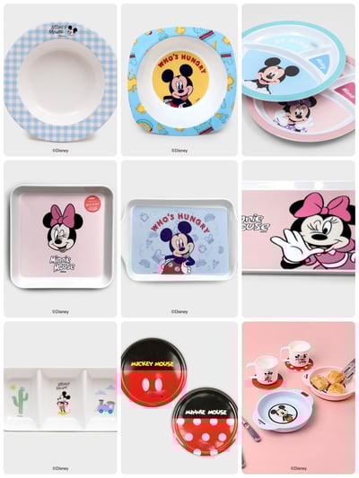 韓國大創 X 迪士尼聯名 米奇家族 美耐皿餐碗、餐盤、托盤1