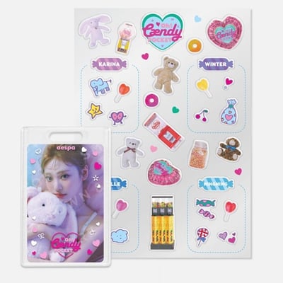 aespa 白色情人節快閃卡套+貼紙SET1