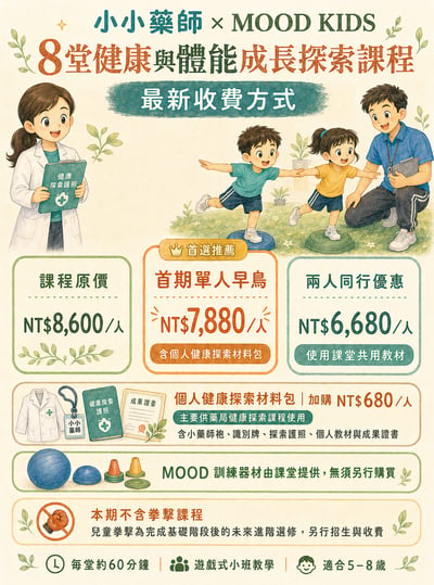 高雄5–8歲兒童聯合課程｜小小健康探索家｜MOOD木得健身9