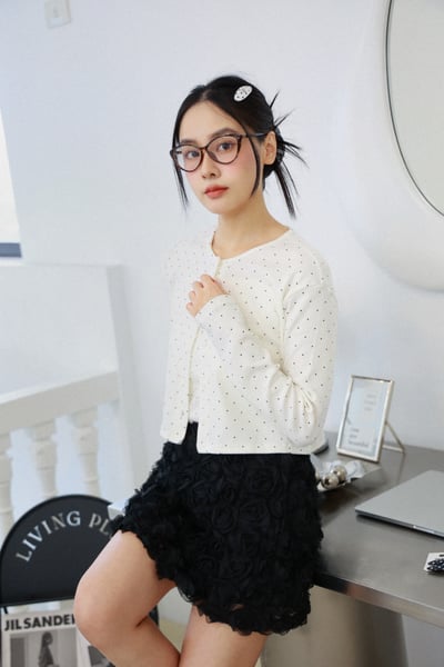 奧拉俏皮點點外套＋小背心set1