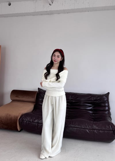 B02 塞西莉亞絨毛寬褲1