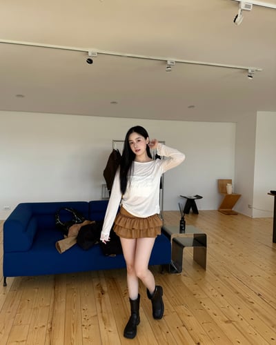 瑪莉安娜絨布蛋糕褲裙1