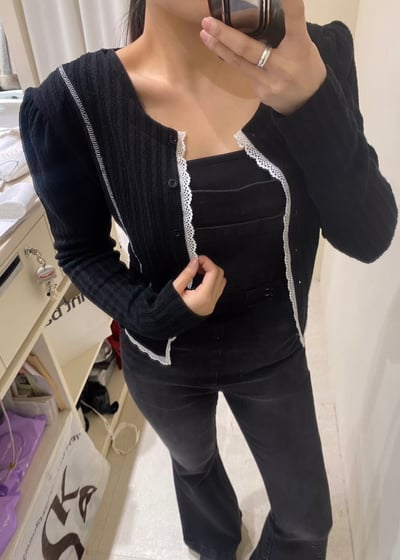 A14 瑪莉的蕾絲邊針織衫5