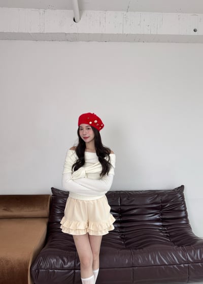 B03 卡米爾荷葉花邊鬆緊短褲4