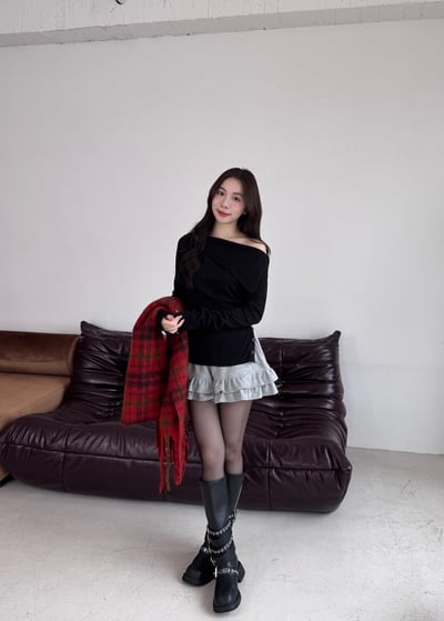 B03 卡米爾荷葉花邊鬆緊短褲1