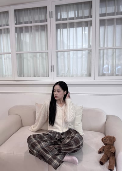 A07 Odéon復古毛呢格紋長褲3