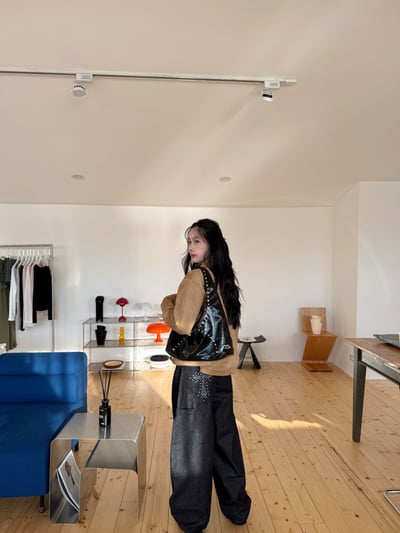 賽琳娜豹紋十字架牛仔褲3