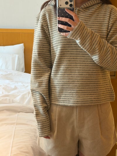 De24 連帽條紋上衣1