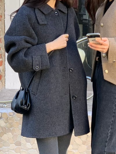 De11 羊毛手工中長款大衣2