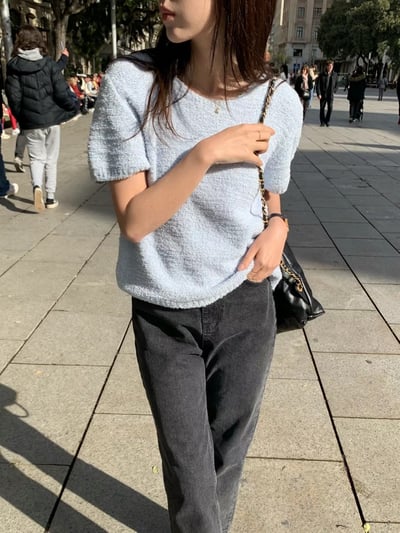 A023 春天色系針織上衣1