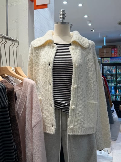 De28 羊駝毛翻領針織1