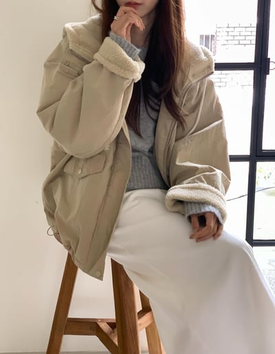 De30 奶茶連帽夾克外套2