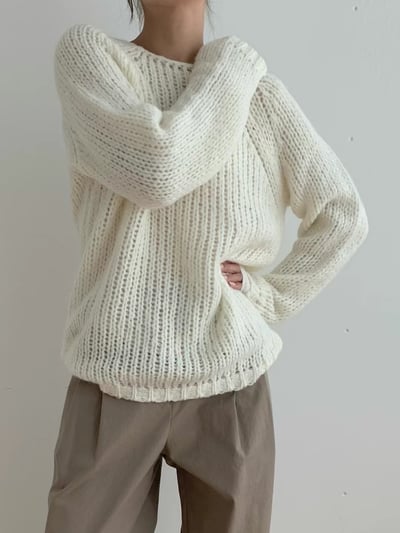 Alpaca44%洞洞針織上衣1