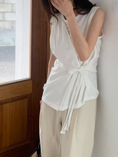 Ju07 綁帶設計無袖上衣2