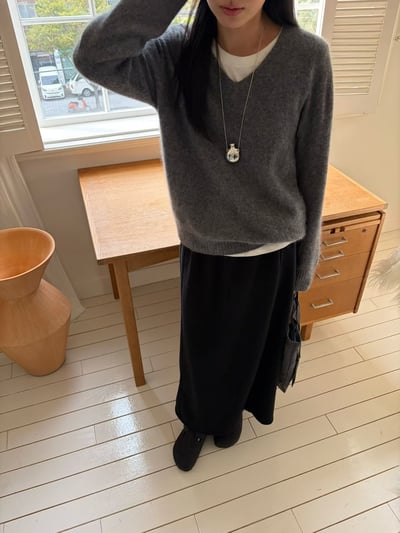 De09 後開衩直筒長裙8