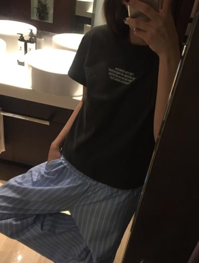 Mm04 純棉胸前文字Tee5