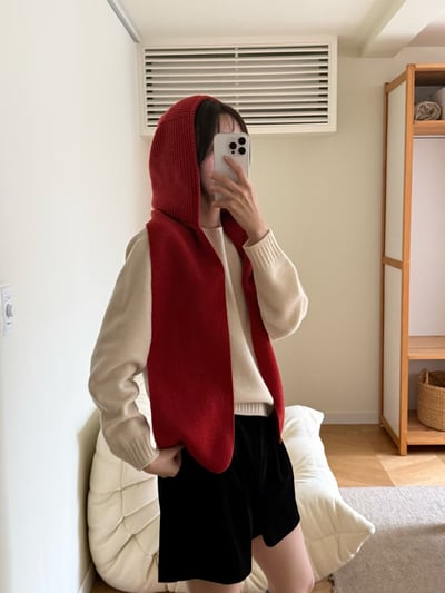 De02 針織連帽圍脖7