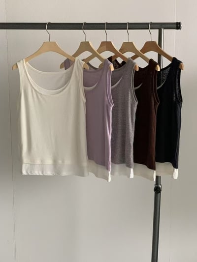 Ap01 假兩件無袖上衣7