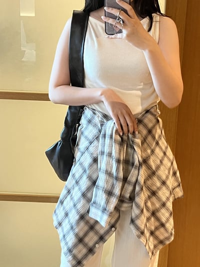 E04 寬鬆格紋襯5