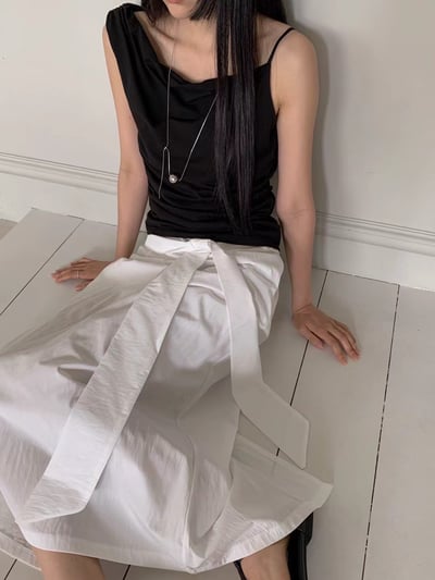 Ju02 斜肩皺摺上衣7