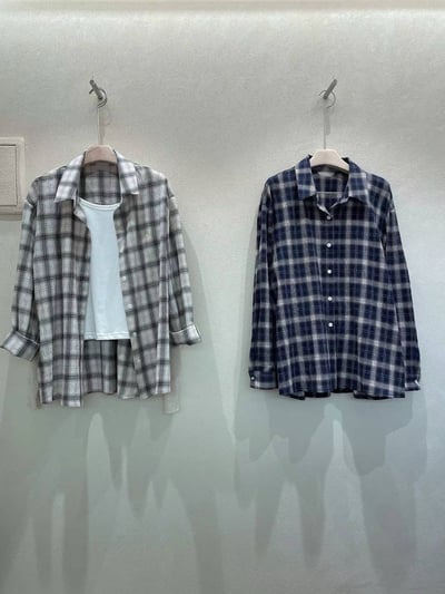 E04 寬鬆格紋襯7