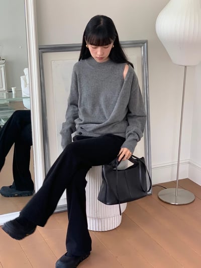 G01 設計感小露肩毛衣 4colors3