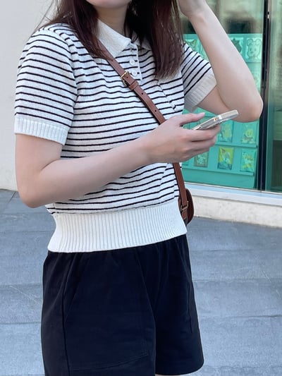 B12 條紋polo領上衣3