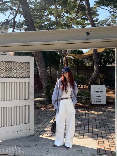 J20 工裝休閒繭型寬褲(附皮帶)7