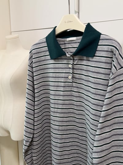 條紋撞色polo上衣4
