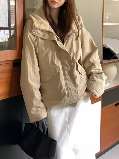 De30 奶茶連帽夾克外套5