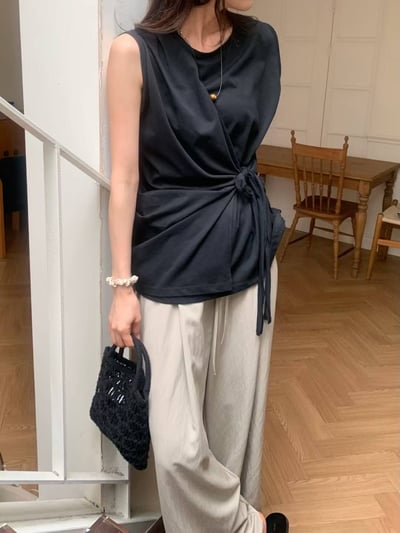 Ju07 綁帶設計無袖上衣5