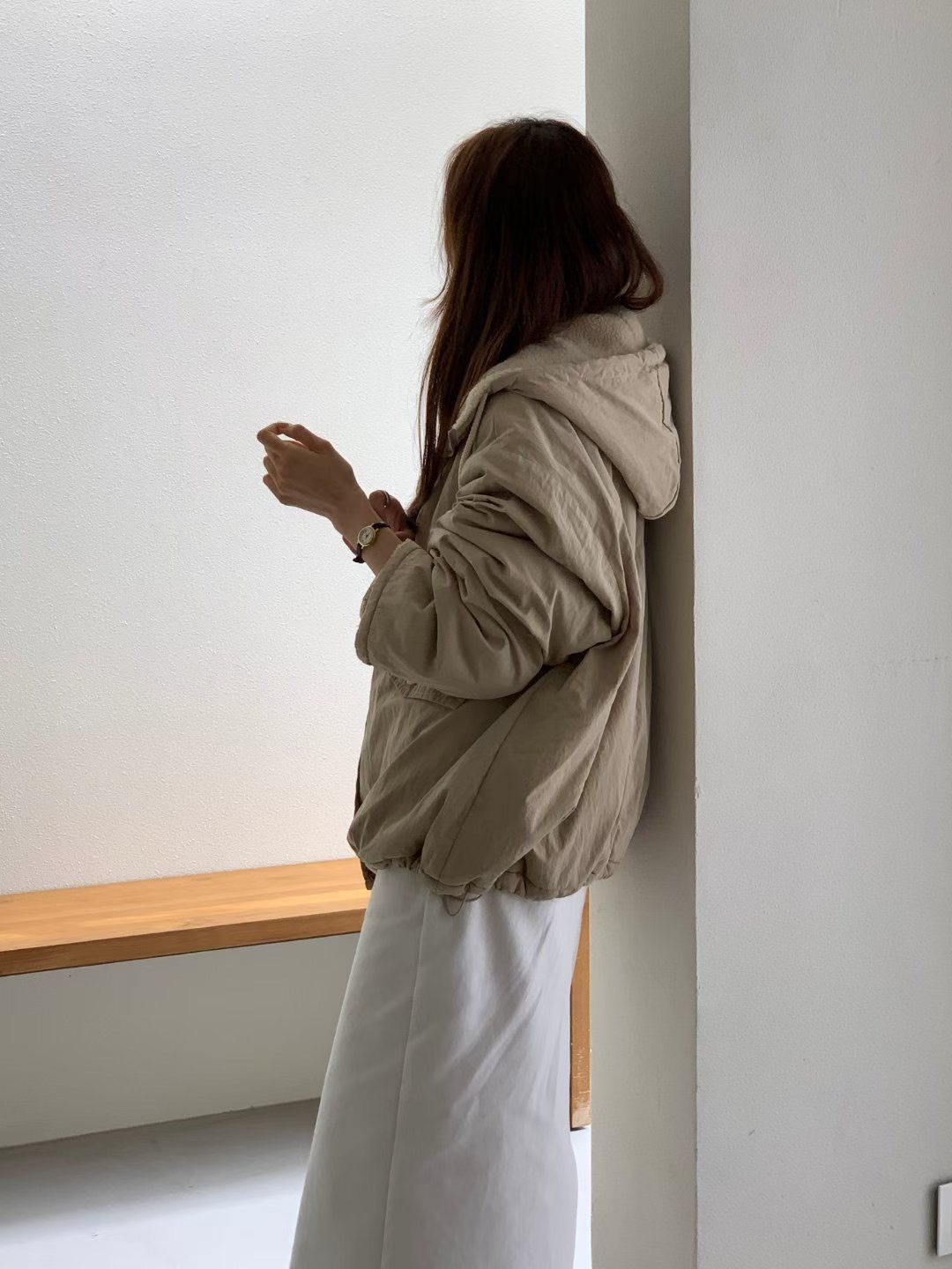 De30 奶茶連帽夾克外套6