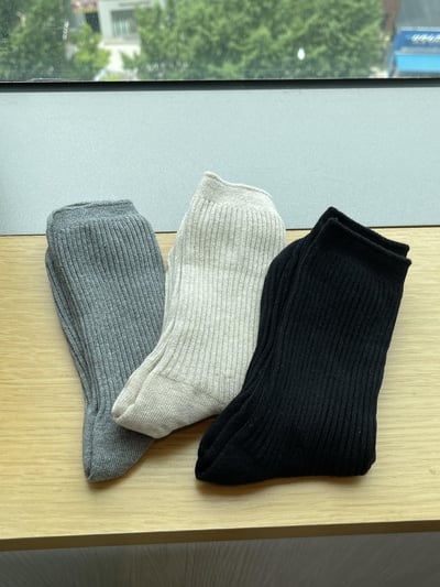 坑條棉質長襪(三色set)3