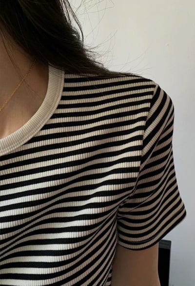 F19 坑紋條紋Tee3