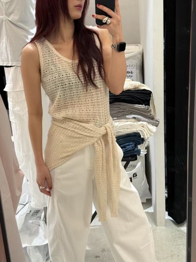 J04 網格透膚背心+綁巾裙圍6