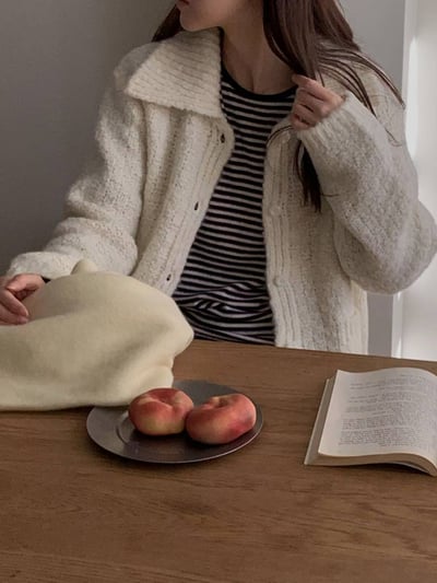 De28 羊駝毛翻領針織8