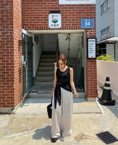 J04 網格透膚背心+綁巾裙圍5