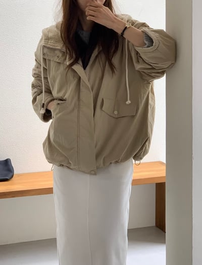 De30 奶茶連帽夾克外套3