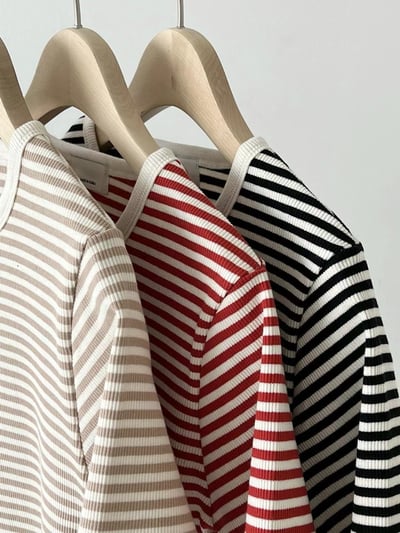 F19 坑紋條紋Tee7