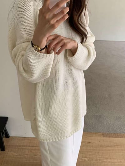 De05 極簡寬鬆毛衣1