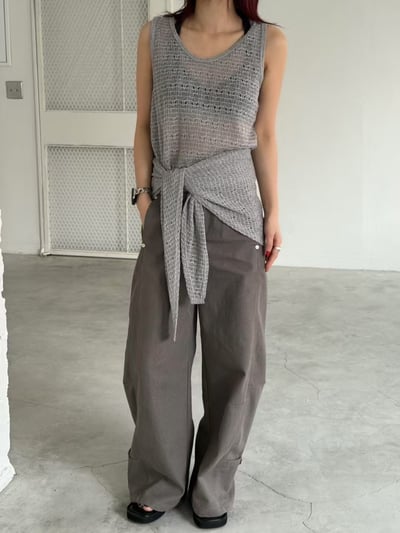 J20 工裝休閒繭型寬褲(附皮帶)2