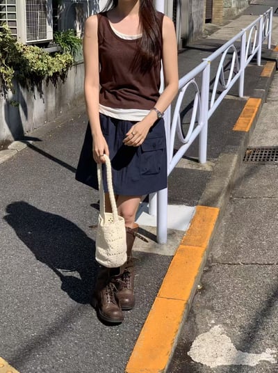 Ap01 假兩件無袖上衣3