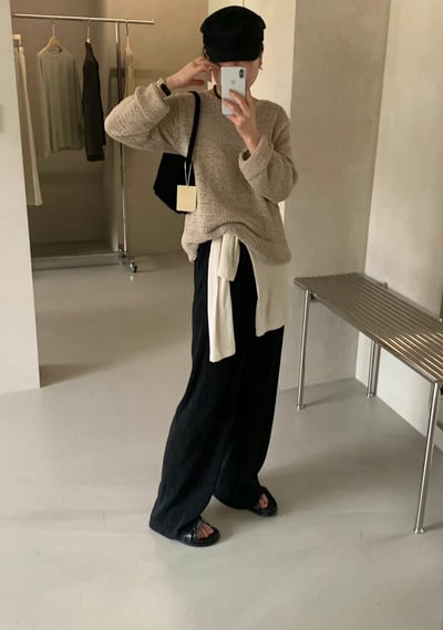 E09 休閒皺皺褲1