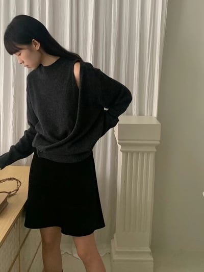 G01 設計感小露肩毛衣 4colors7